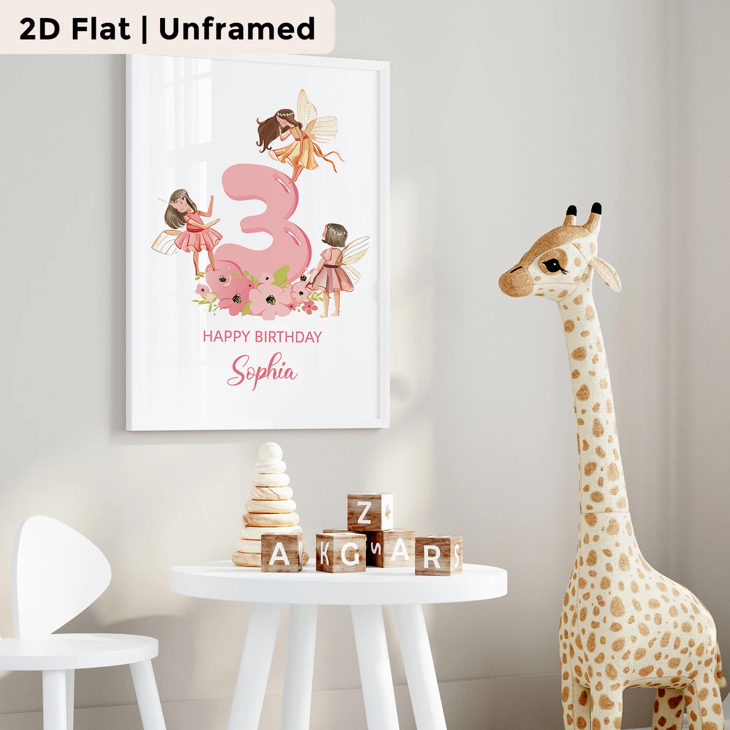 Personalized Custom Name Fairy Celebration Wall Art Print Picture Canvas Poster Painting For Living Room Home Decor Gift