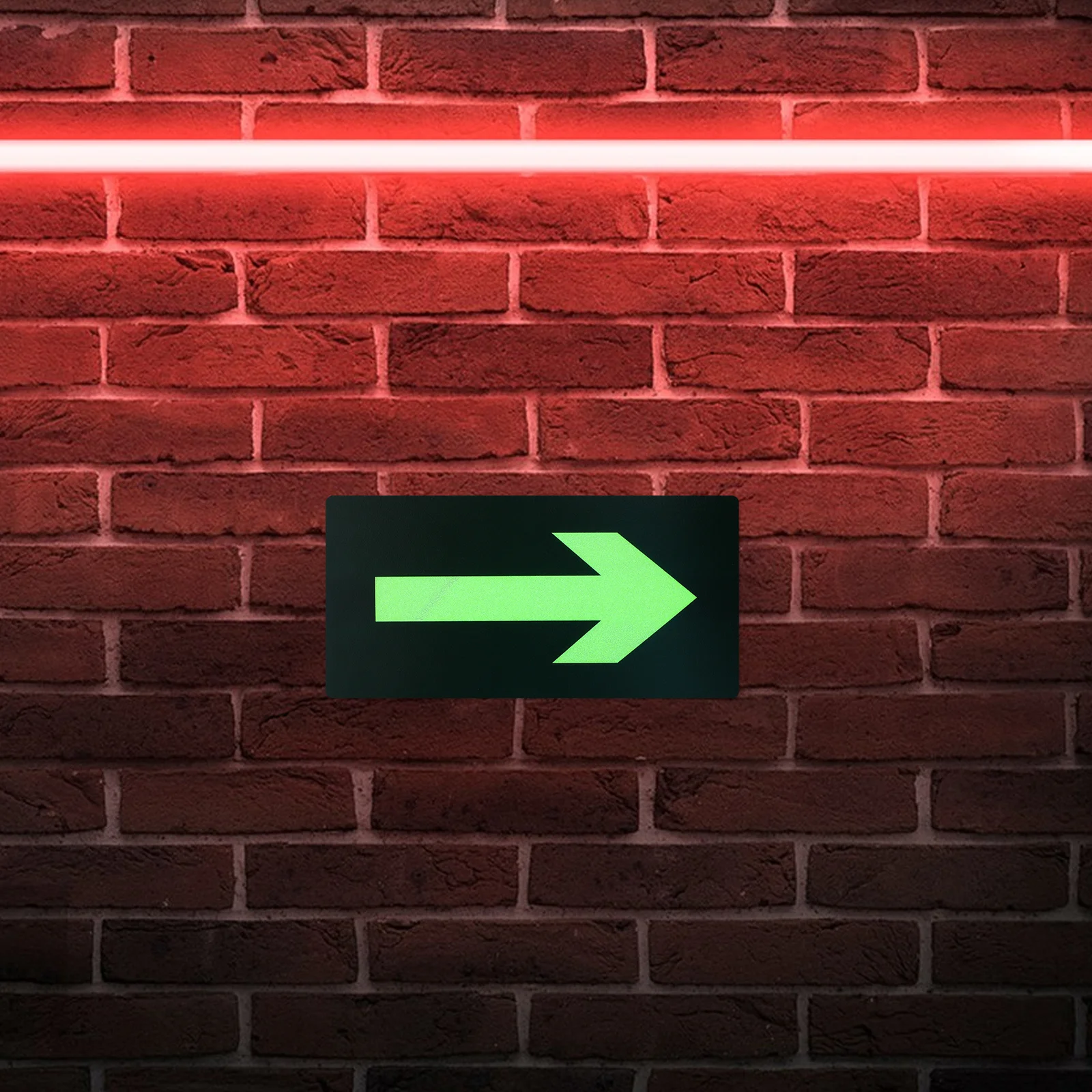 

8Pcs Glow in The Dark Waterproof Exit Arrow Stickers Self Adhesive Fire Evacuation Safety Signs for Malls Supermarkets Public