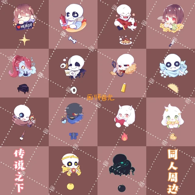 Undertaleゲームfriskキャラインク夢エラー悪夢ボタンキーリングペンダントコレクションアニメ金属バッジアクリルキーホルダーサンセリフ -  AliExpress