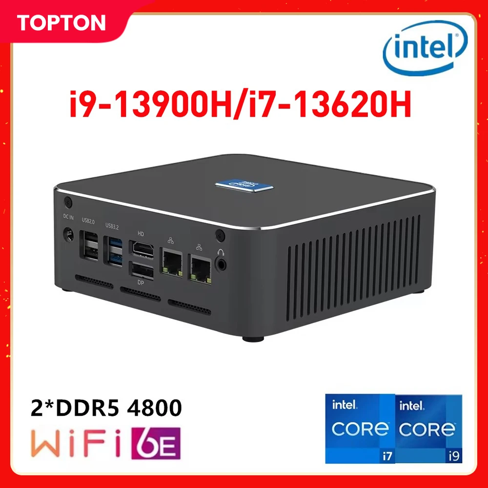 

Topton S600 13th Gen Mini PC Gamer Intel i9 13900H i7 13620H Windows 11 2*DDR5 2*NVMe 2*2.5G LAN 8K NUC Gaming Computer WiFi6