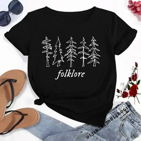 Taylor Music Swift Album Folk Inspired Pattern Folk Shirt Tee Women's Tee Cute Aesthetic Top Tee Gift for Fans