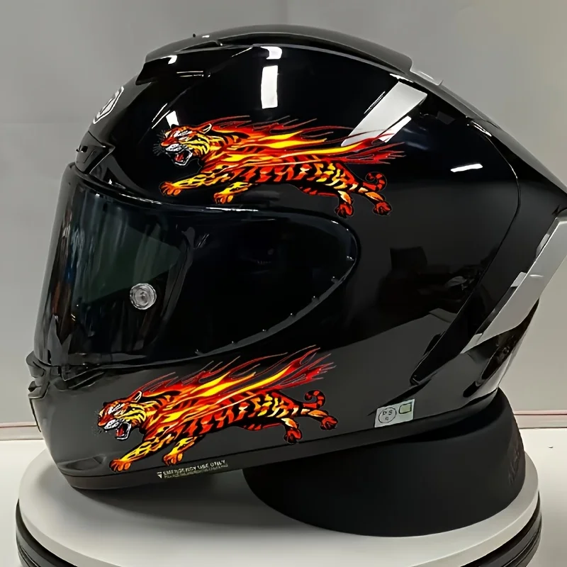 2PCS/SET Vivid Fire Tiger Decal Stickers, Ideal for Personalizing Car Windows, Motorcycle Tanks, Phone Cases & Guitar Bodies