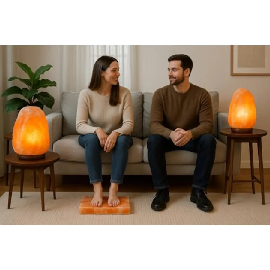 Himalayan Salt Lamp 15-20 LBS Extra Large with Cord - Perfect for Bedside Mood Lighting