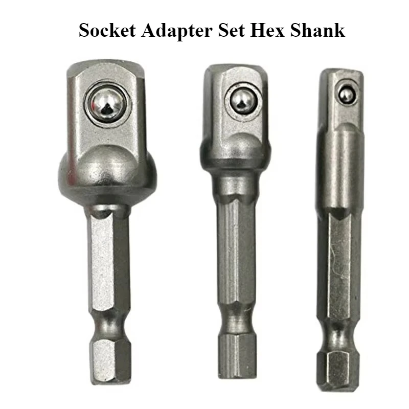 

Chrome Vanadium Steel Socket Adapter Set Hex Shank 1/4" 3/8" 1/2" Extension Drill Bits Bar Set Power Tools