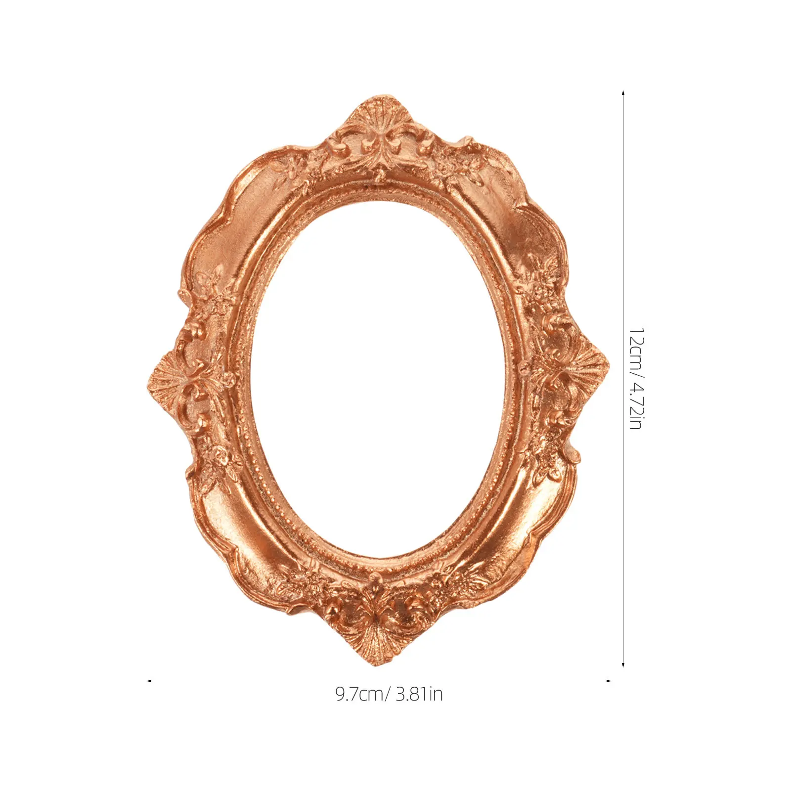 3Pcs Elegant Mini Gold Ornate Resin Frames Nail Art Photo Background Vintage Tiny Picture Frames for Social Media Nail Shoot