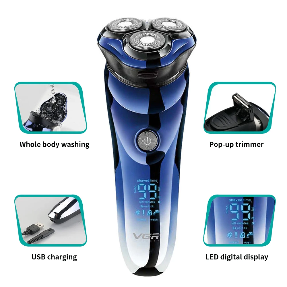 Rechargeable Electric Razor Shaving Machine For Men Shaver Electric Shaver Beard Razor Wet-Dry Use Beard Trimmer Hair Trimmer