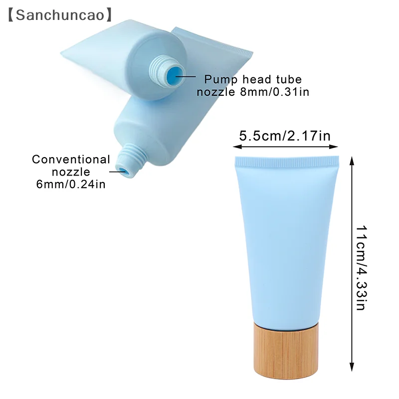 バSan OhioBlue Frosted Leere tragbare weiche Tuben Squeeze Cosmetic Cream Lotion Reiseflasche Nachfüllbarer Foundation Cream Container