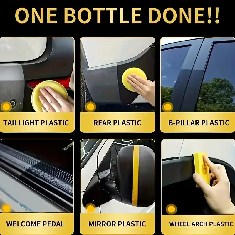 Hualieniao 100ml Car Plastic Restoration Spray - Quick Repair for Auto Plastic, No Polishing Needed, Revives Faded & Aged Surfac