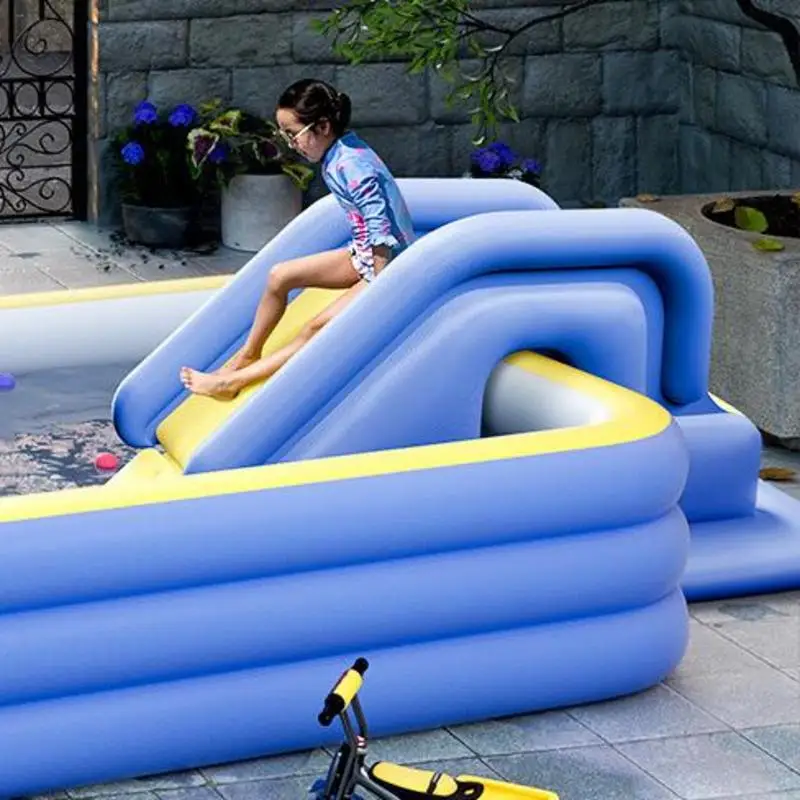 Inflatable Slide for Above Ground Pools Anti-Tipping Slides for Outdoor Waterpark Fun Play Inflatable Sides toys