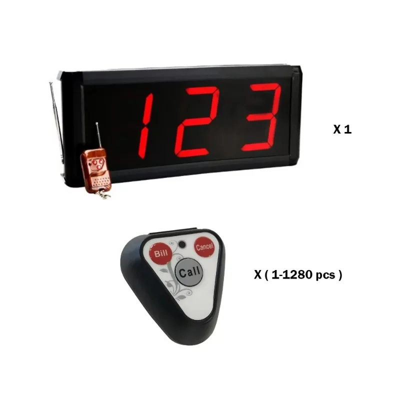 Wireless Restaurant Queue Calling System with 433MHz Frequency 150ft Range Wireless Paging for  Restaurant