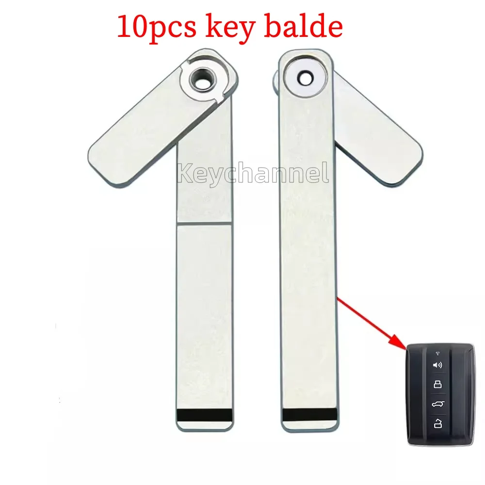 

keychannel 10pcs/lot Car Smart Key Blank HU100 Blade Keyless Remote Fob Emergency Key Blade for Tank 300 Spare Door Key Blade