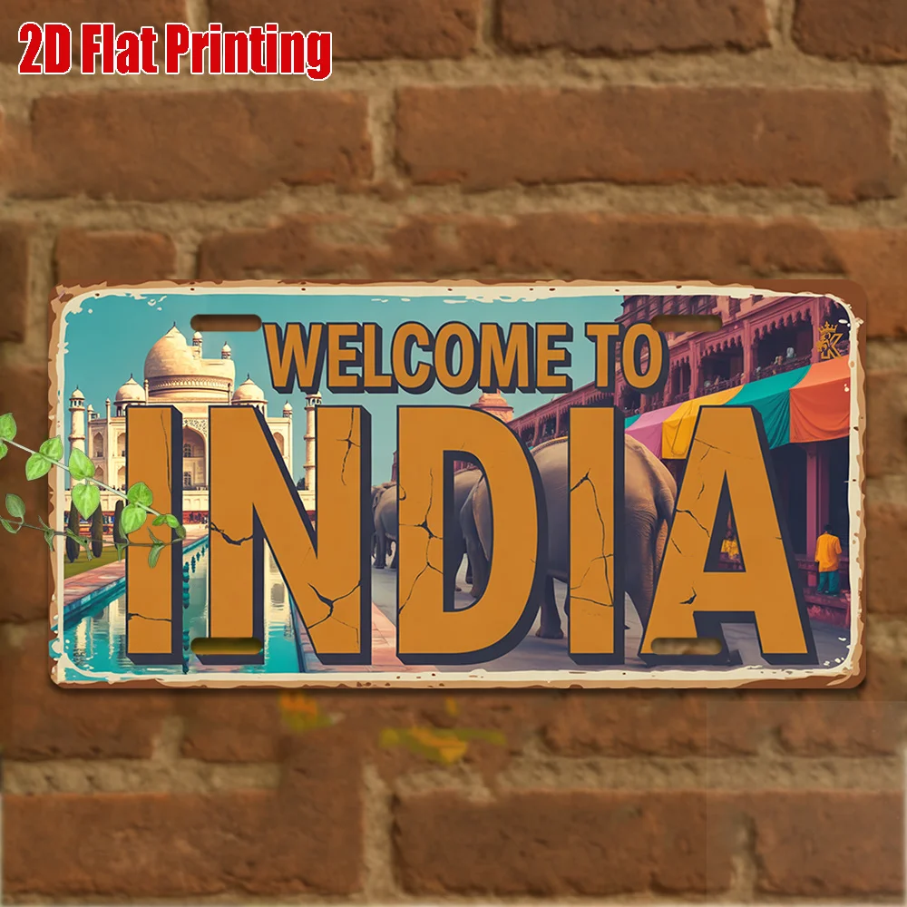 2D Flat, [], 2D Flat Printing, 1pc, Vintage Metal Sign, Only for Decoration, Outdoor Wall Art (29.97cm * 14.99cm), INDIA Alum