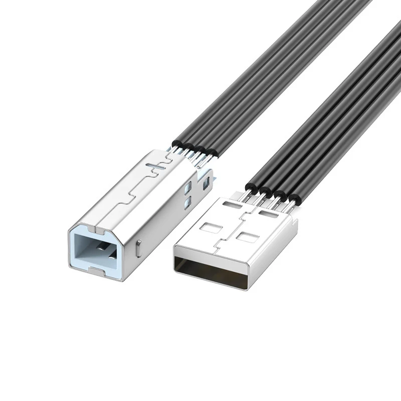 USB 2.0 Flat USB - B Printer Extension Cable with Up Down Left Right Angled Connectors for Printer PCL Scanner DIY Customization