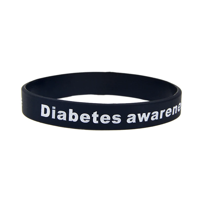 Diabetes Awareness Medical Alert ID Silicone Bracelets Hope is in a Cure Wristband Adult Size 4 Pcs