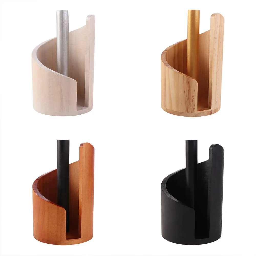 

Large Capacity Wooden Paper Towel Holder Freestanding Base Countertop Design Paper Towel Stand Holder Ornament Storage Wooden