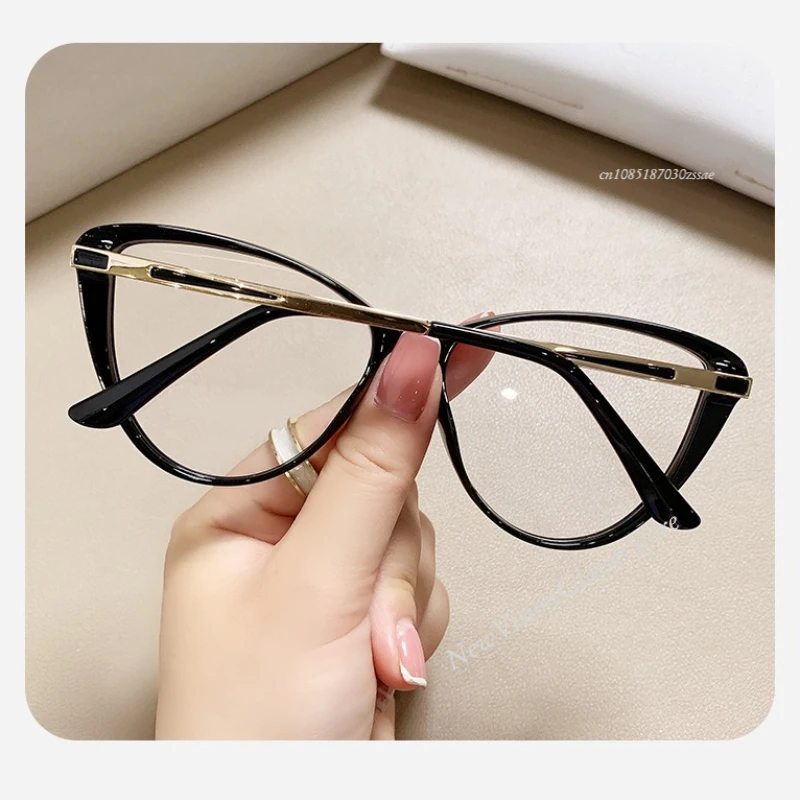 إطار نظارات متدرج اللون للنساء، أرجل معدنية عالية الجودة، مفصل زنبركي، مرآة مسطحة، نظارات طبية #4