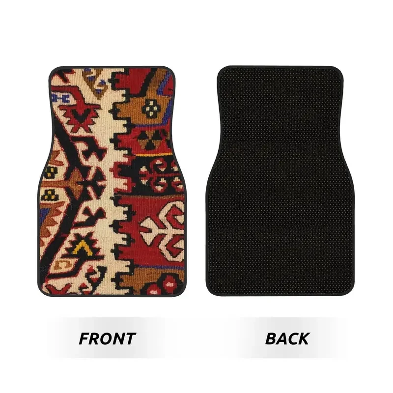 Boho Turkish Kilim Navaho 4PCS Car Floor Mats Set  Universal Front Rear Foot Mats Persian Tribal Ethnic Art Car Protection Mat