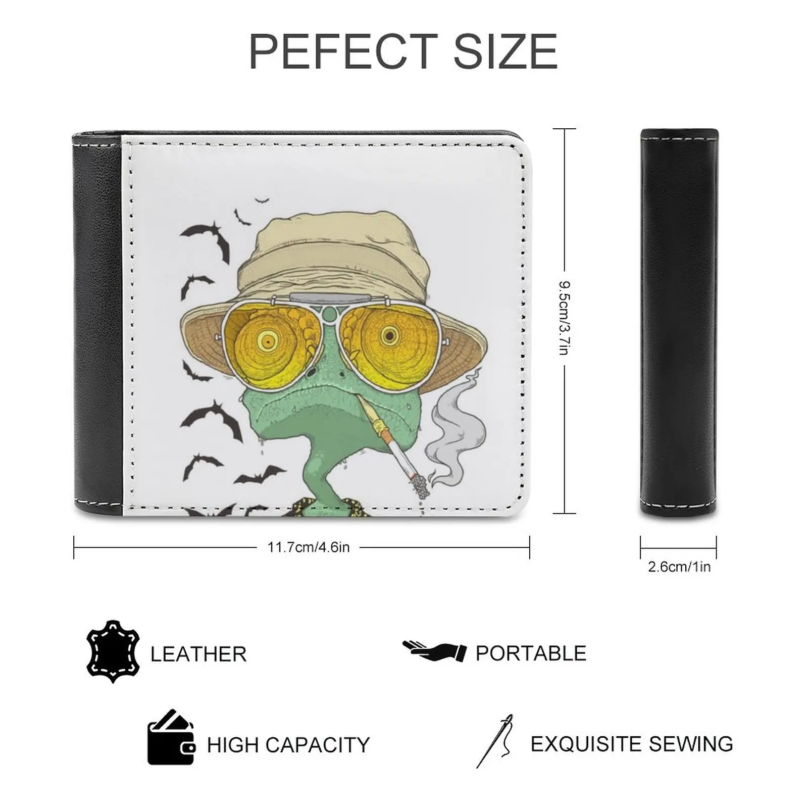 그의 집에서 남자 지갑 Pu 가죽 짧은 남성 지갑 남성용 신용 카드 지갑 돈 가방 Cthulhu Hp Horror Geek Nerd Dnd