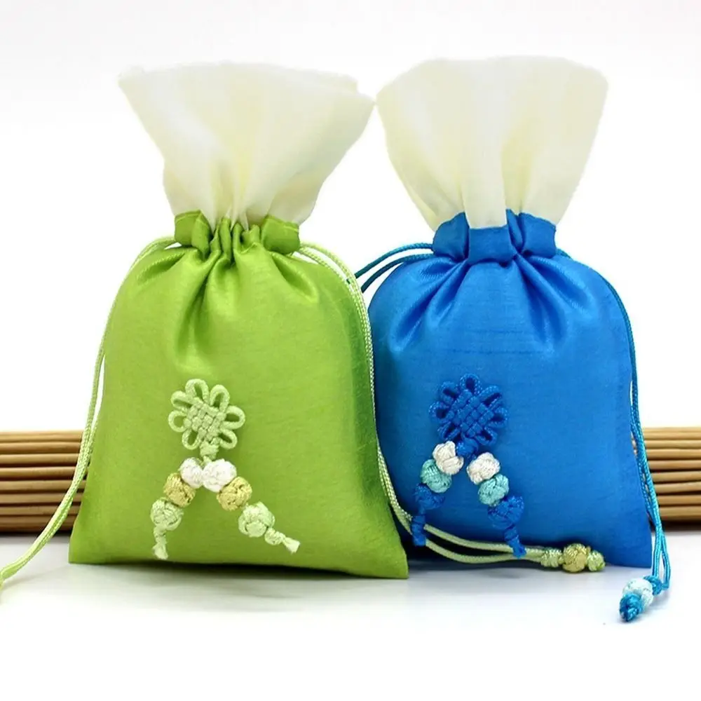 Chinese Knot Drawstring Storage Bag Spice Bag for Filled Fragrant Herbs Chinese Style Sachet Candy Bag Small Pouch
