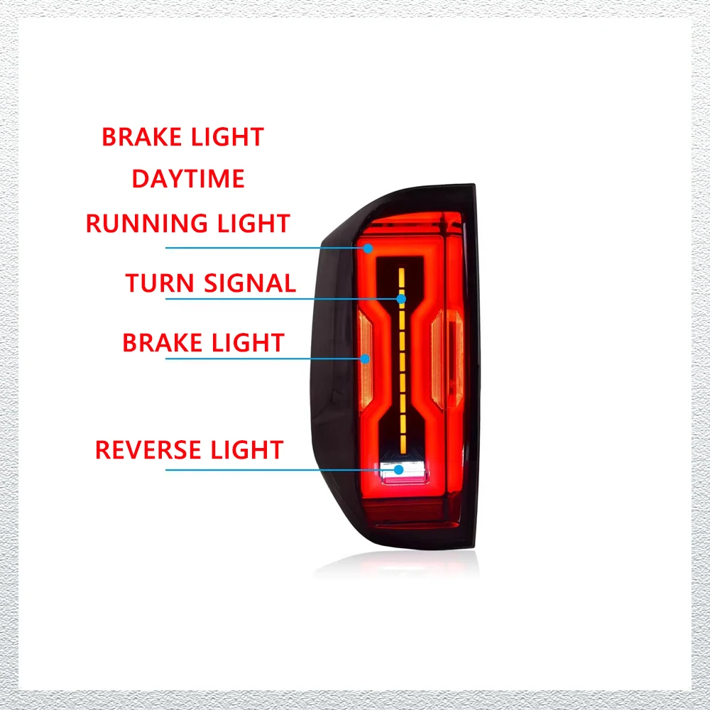 Feux arrière LED pour Toyota Tundra 14-20, nouveau style, feux arrière de voiture DRL, Signal d'assemblage, accessoires automobiles, lampe modifiée