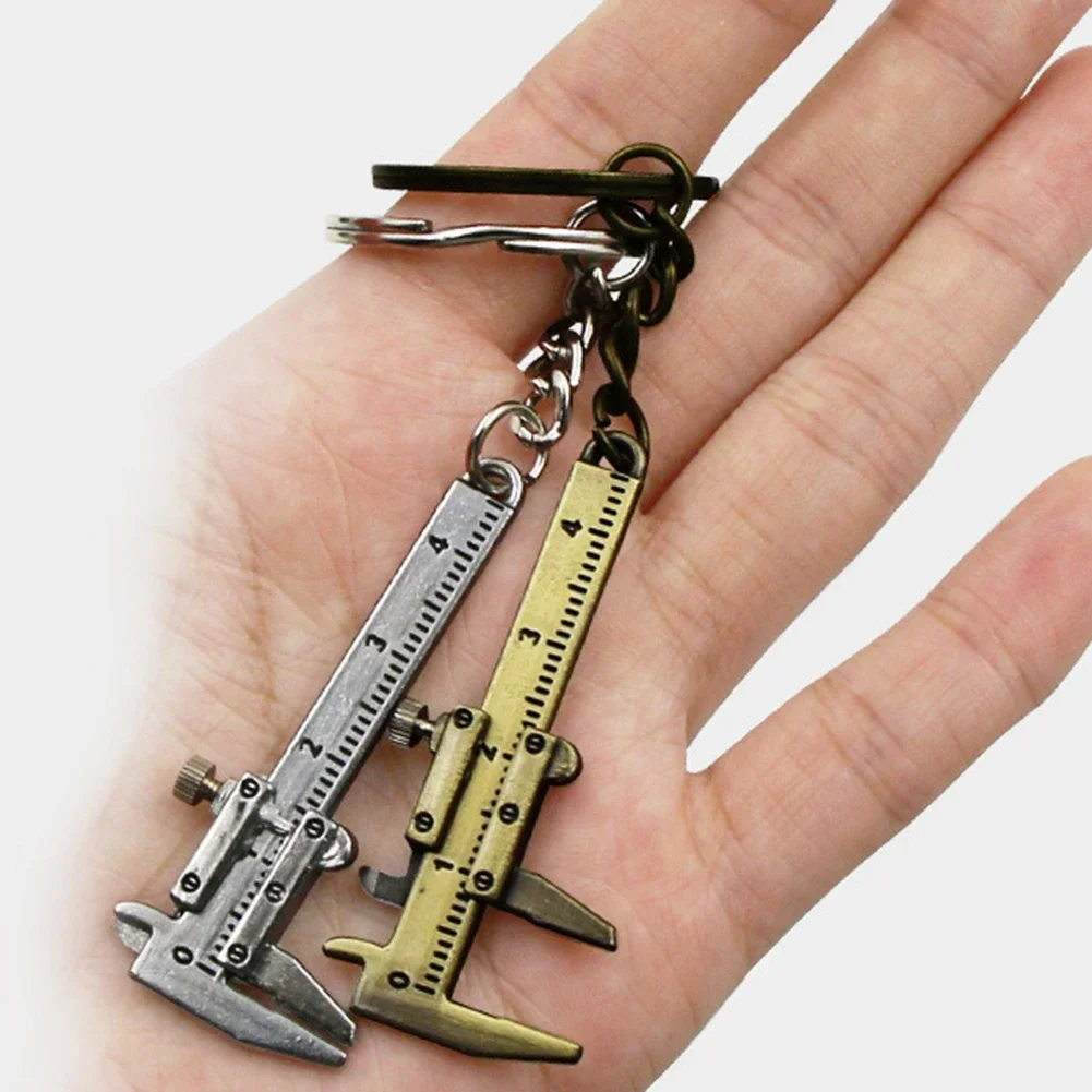 Men's Keychain Fashion Car Key Mini Vernier Caliper 0-40mm Measuring Gauging  Tool  Car Bag KeyRing Combination Tool