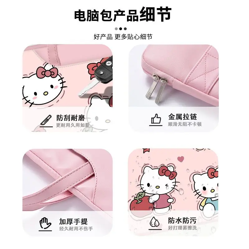 Hello Kitty Laptoptasche 11 Zoll 13 Zoll 14 Zoll 15 Zoll 16 Zoll Rosa Niedlicher Tablet-Organizer mit großer Kapazität Sanrio Cartoon Handtasche Laptoptasche