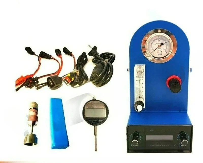 Piezoelectric injector dynamic stroke pulse resistance test with flow air gap detection