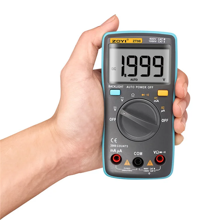 Automatic range digital multimeter ZT98 anti-burn small current multimeter small meter