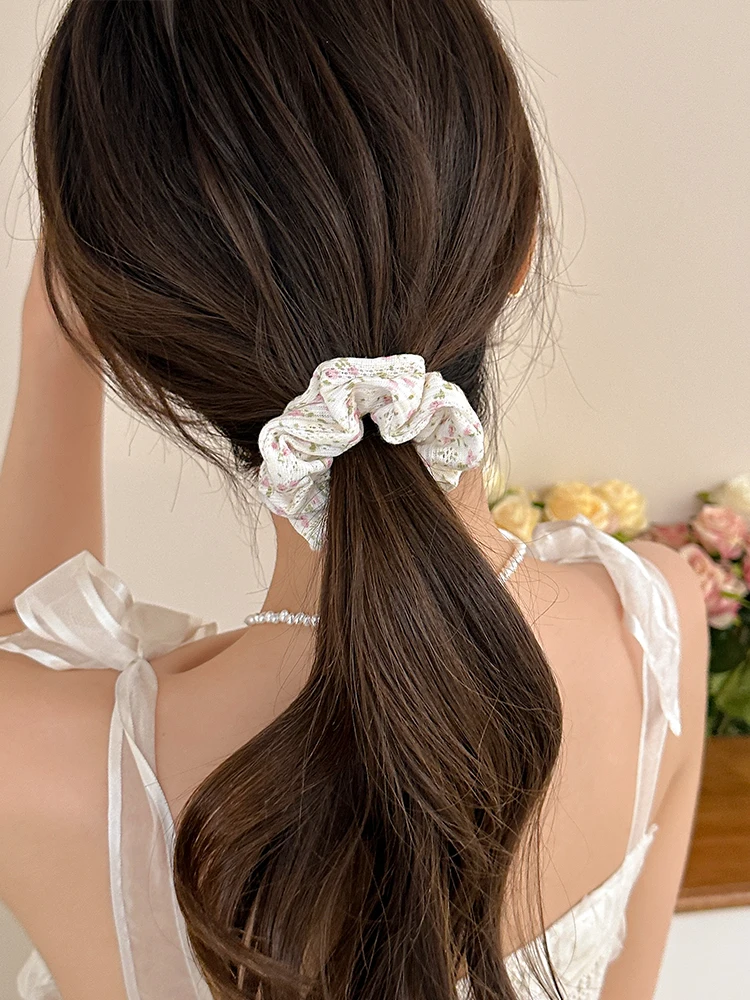 

Резинки для волос Fre с цветочным принтом для толстой кишки BM Girls Hair Ba High Elastici Tail Hair Ba 2025 New Sle Summer Hair Acco...