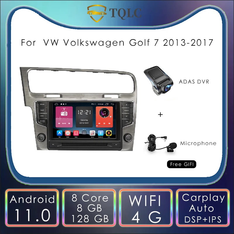 

8+128G Car Radio Android 11.0 2 Din For VW Volkswagen Golf 7 2013-2017 Stereo Carplay Multimedia 360 4G WIFI DSP IPS Head Unit