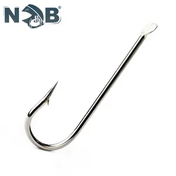 NGB 1799N High Carbon Steel Flatted Round Hook 100pcs/lot 1#-10# Barbed Hook Jigging Carp Fishing Tackle Bent Hook