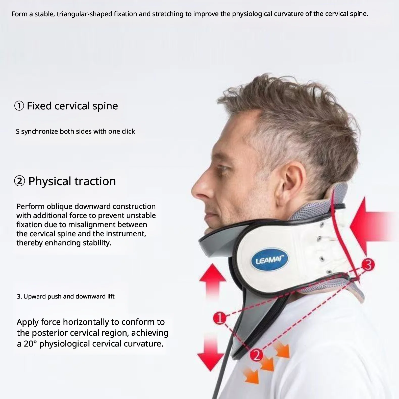 Adjustable Medical Grade Cervical Neck Traction Device, Bionic Curve Neck Brace for Neck Pain Relief & Spine Correction