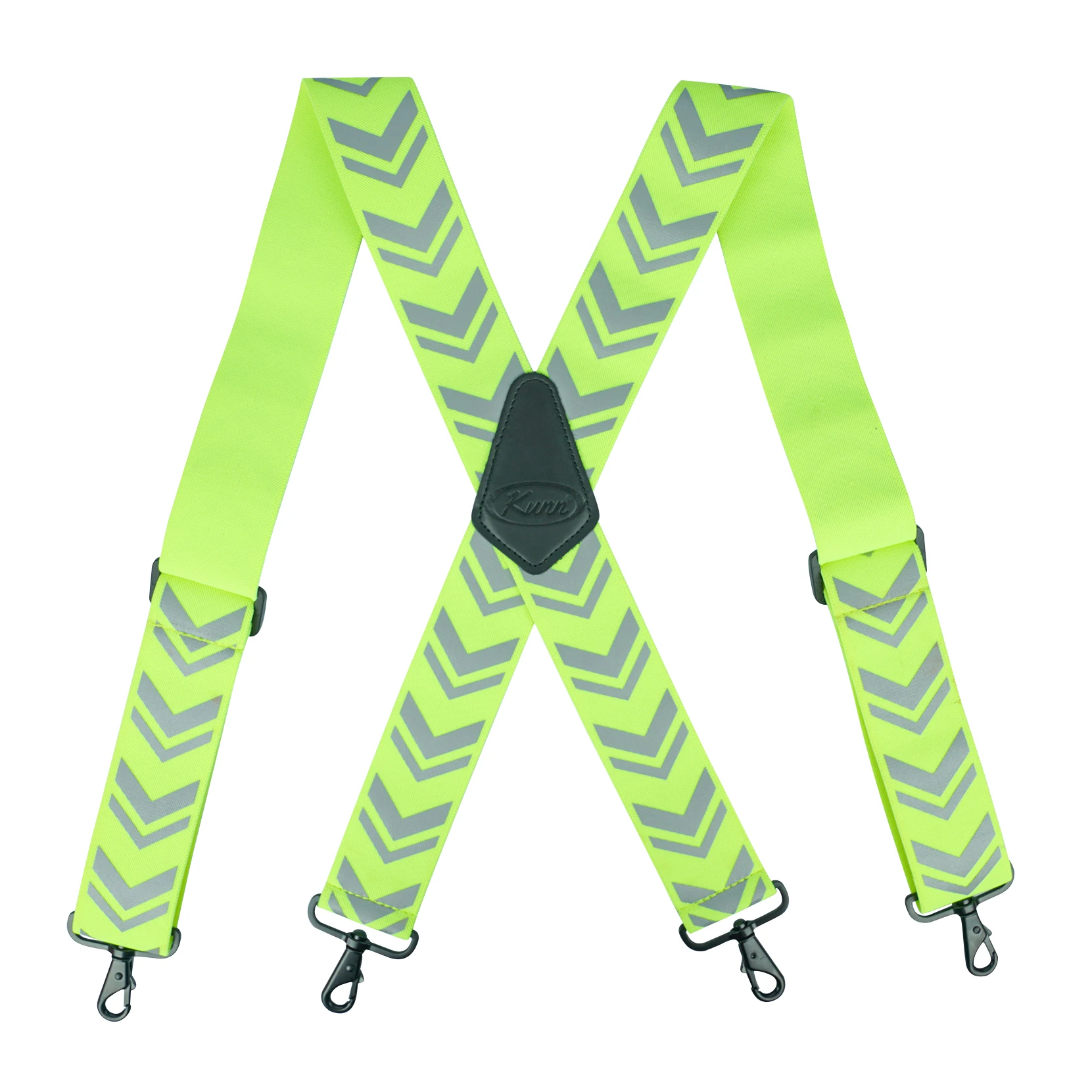 KUNN 2 Inch Reflective Safety Suspenders with Hi Viz Strip X Back Work Suspender