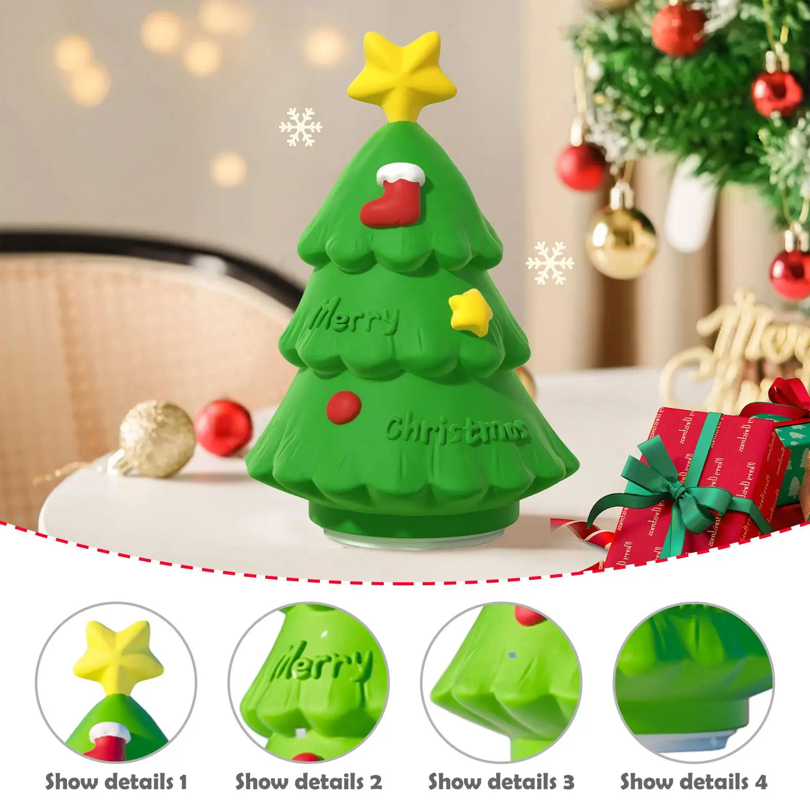 Christmas Tree Night Light for Kids Table Lamp Nursery Light Touch Lamp for