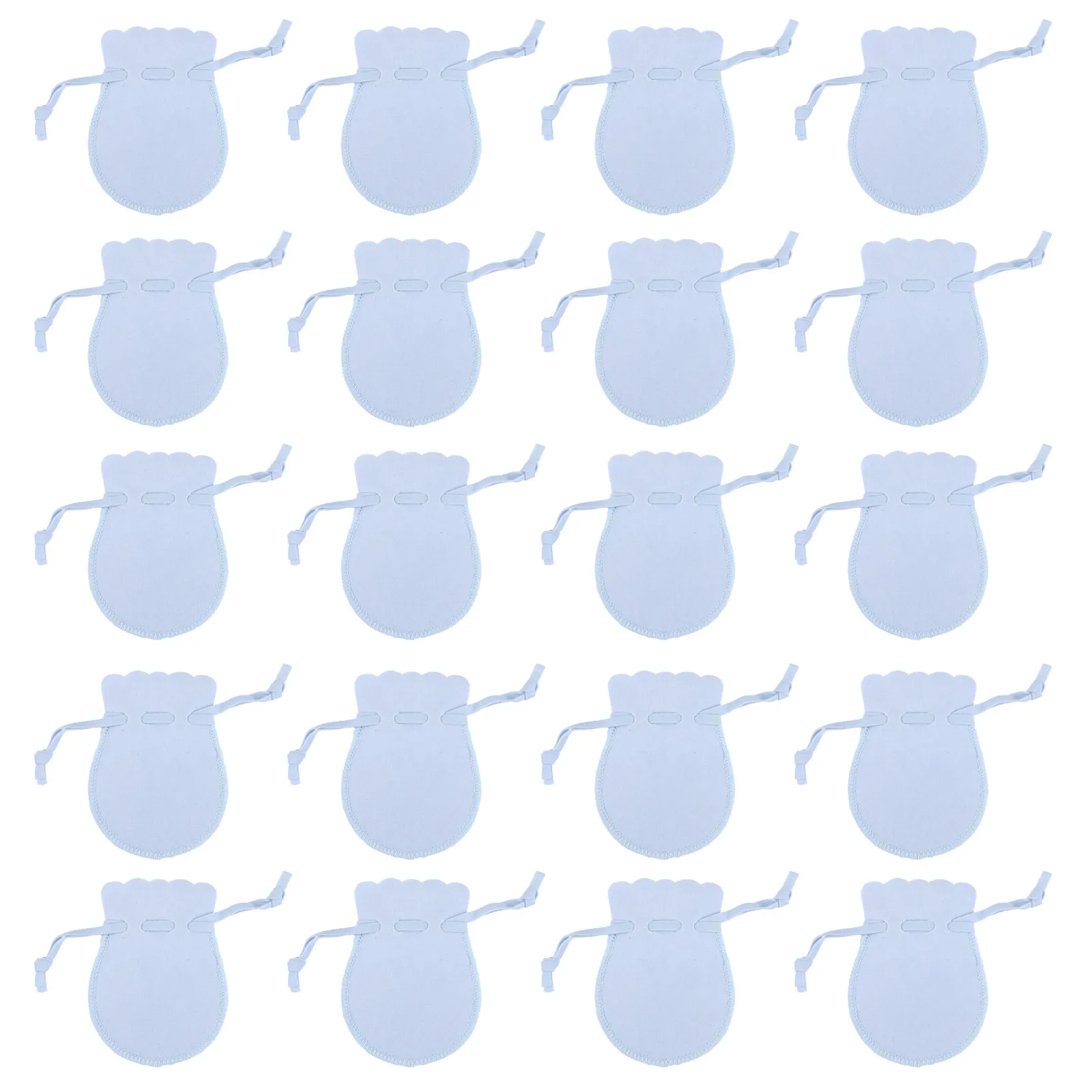 

20Pcs Sky-Blue Flannel Drawstring Bag Exquisite Jewelry Storage Pouch Small Gift Pouch for Watches Gifts Portable Premium Use