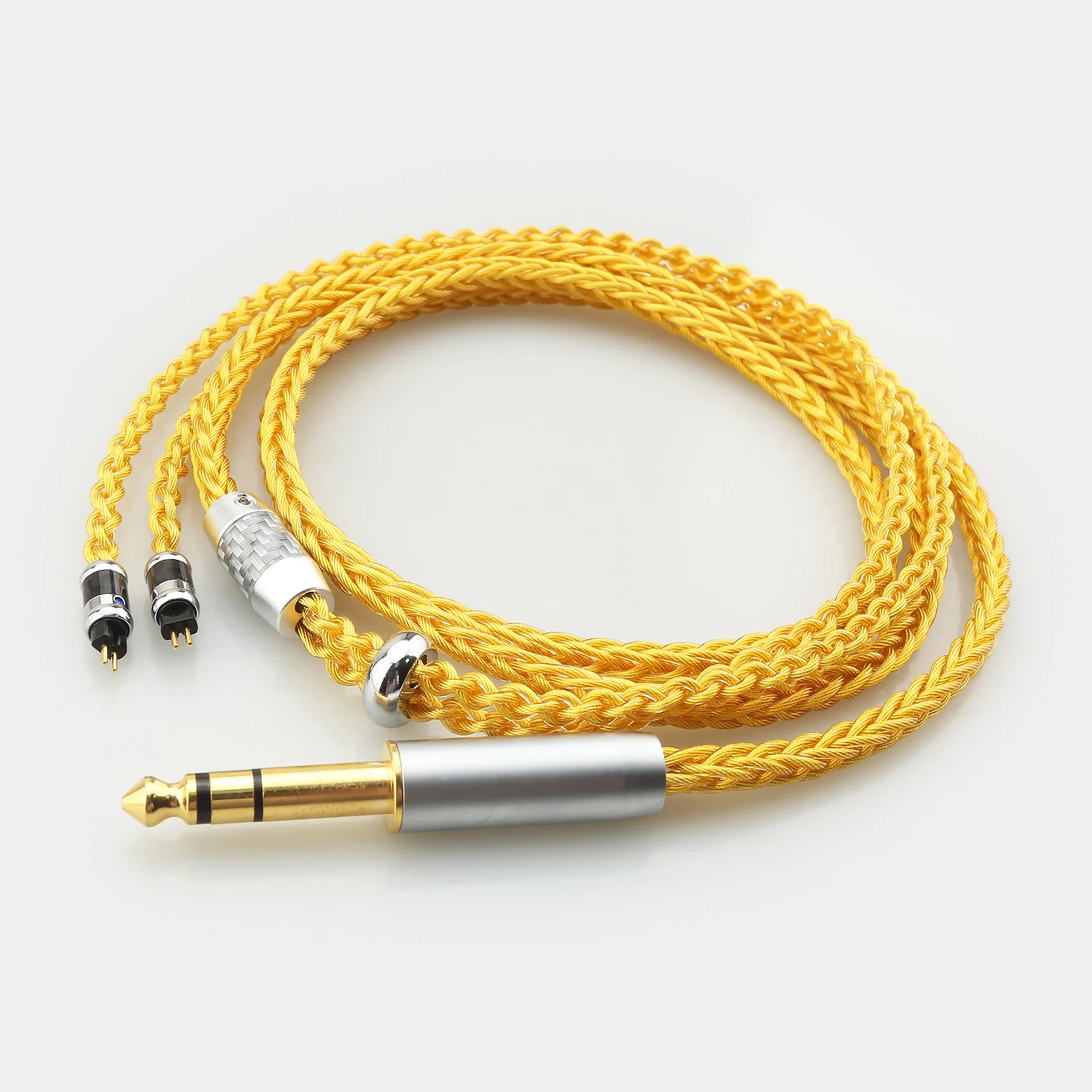 16 Core Gold Braided IEM Earphone Upgrade Cable 2Pin 0.78mm Connector HiFi Headphone Replacement Cable
