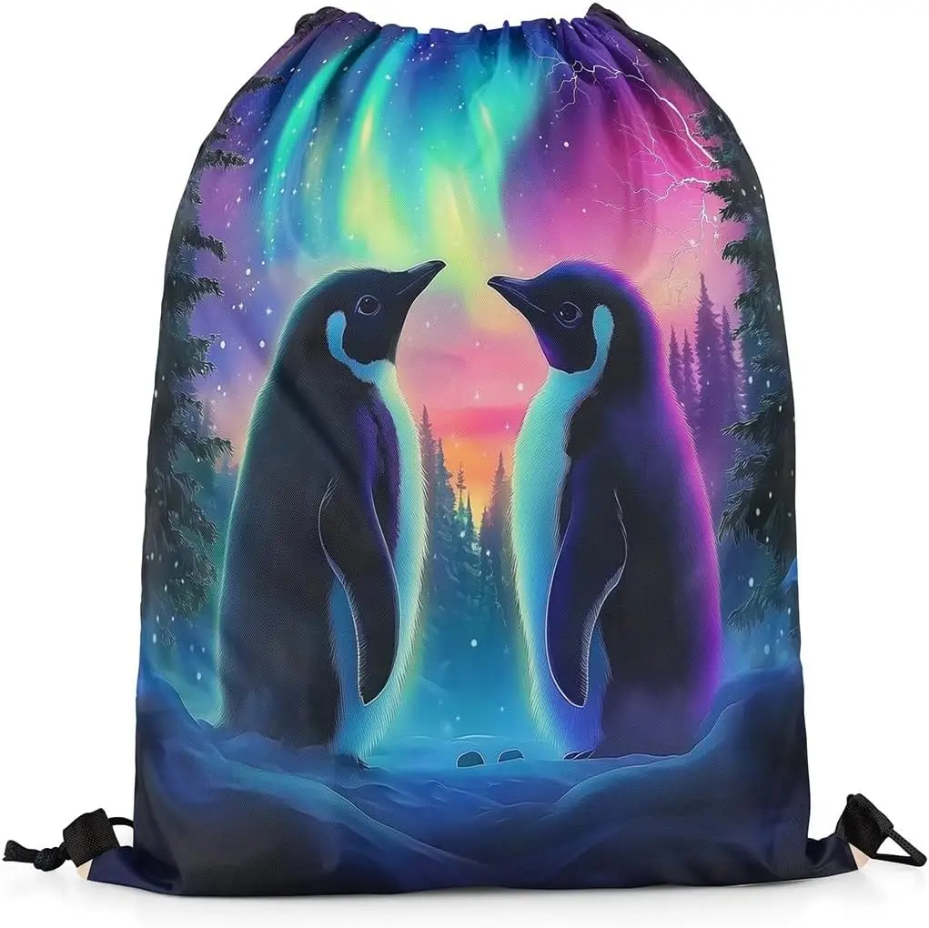 حقيبة ظهر برباط من Penguin حقيبة ظهر رياضية برباط نورثرن لايت جالاكسي نورثرن لايت ديكور رياضية برباط