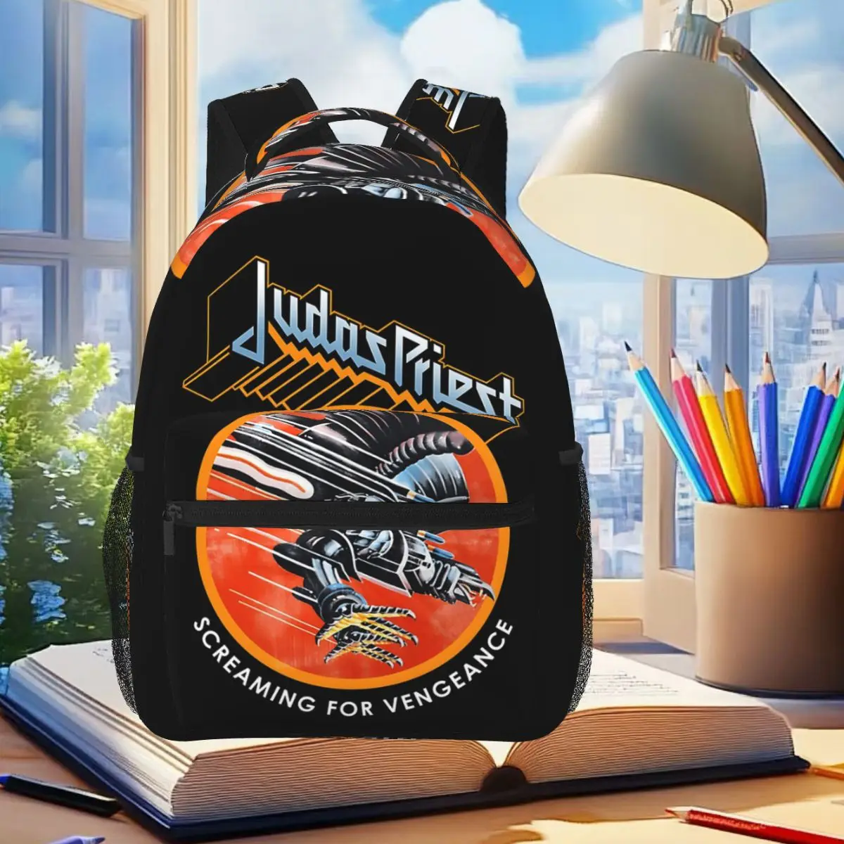 Band Judas Priest Glam Heavy Metal Concert Backpack Student Boys Girls BookBag Children School Bag Shoulder Bags for Men Women