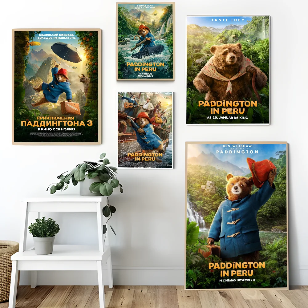 P-Paddington Movie Anime Posters Sticky HD Quality Wall Art Retro Posters For Home Kawaii Room Decor