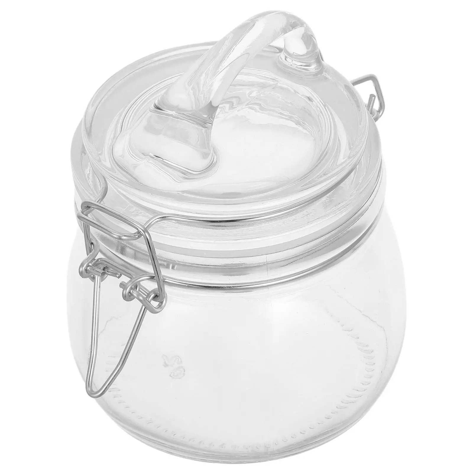 Frasco de Vidrio Hermético de 500 ml con Asa y Tapa para Miel, Encurtidos, Conservas, Fermentación, Kimchi, Kraut, Transparente, para Alimentos