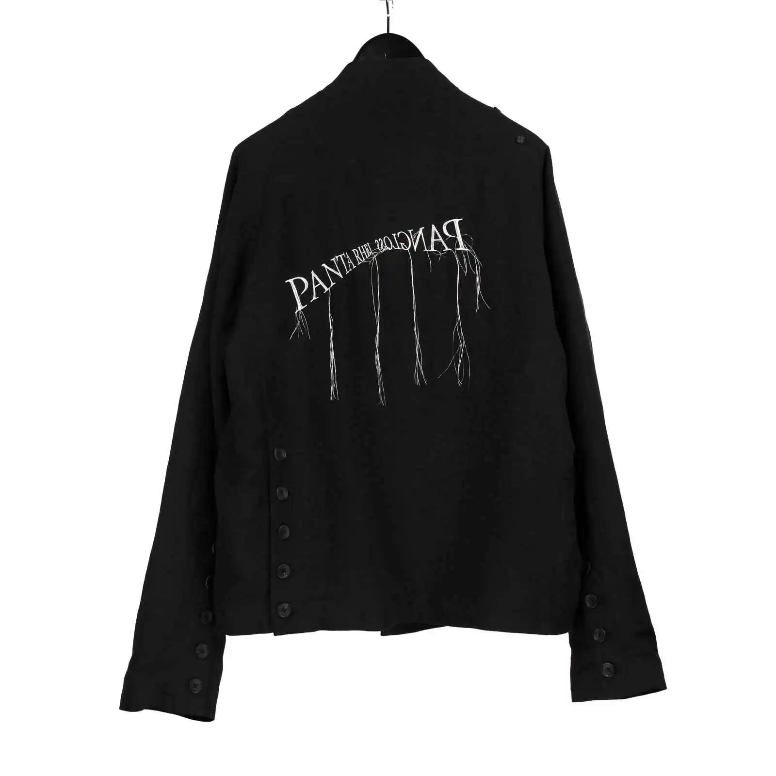 

TOP-YAMAMOTO Japanese original design, dark themed niche black embroidery men's jacket with zipper stand up collar jacket