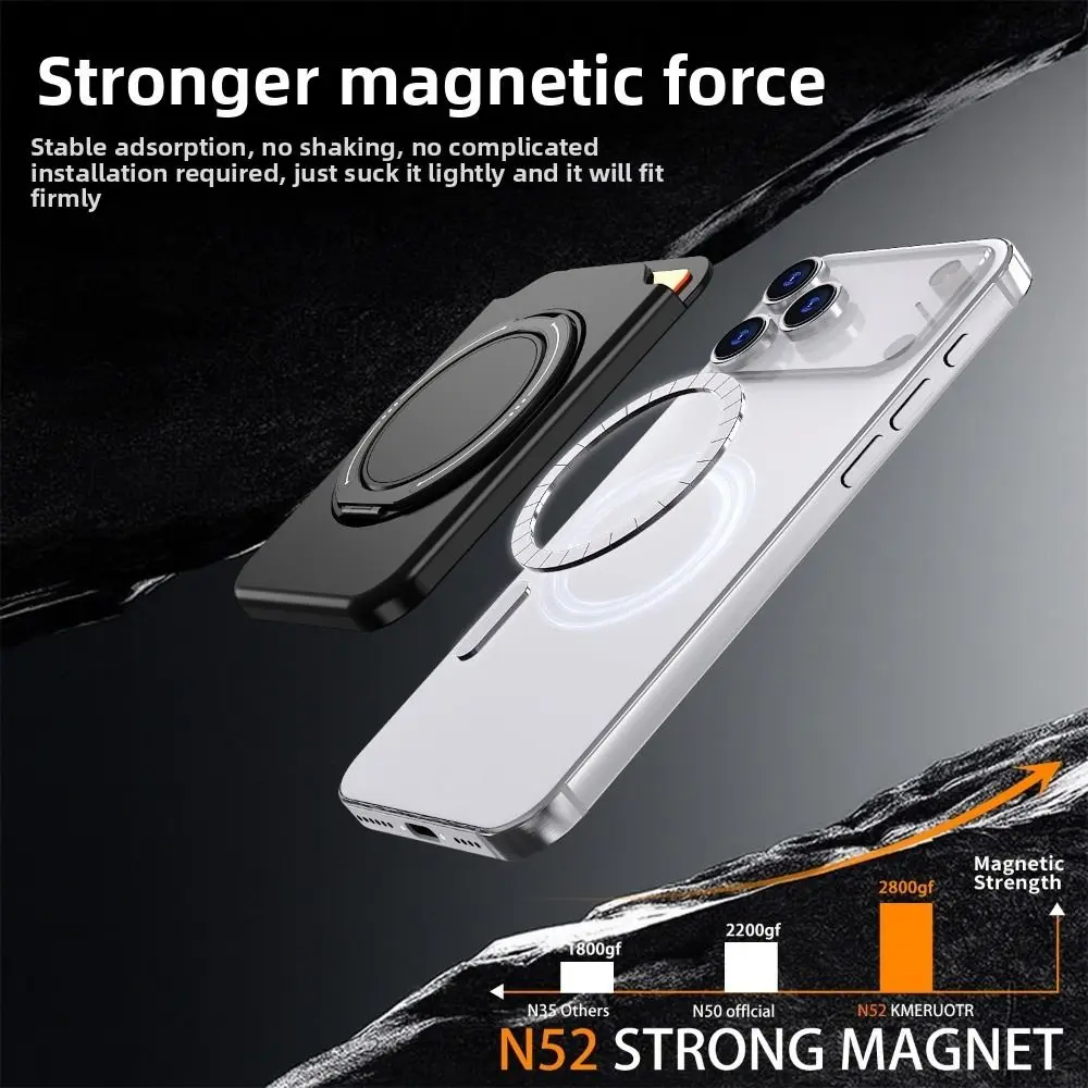 360 Rotating For MagSafe Card Sleeve Ultra-thin Shockproof Phone Magnetic Stand Card Holder Detachable for Apple/Samsung