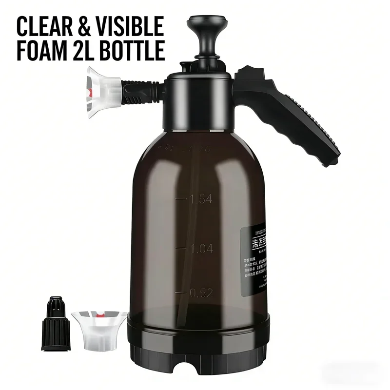 2L Hand Pump Foam Sprayer Nozzle Hand Pneumatic Foam Cannon Snow Foam Car Wash Spray Bottle Car Window Cleaning