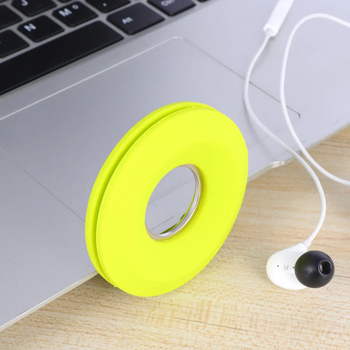 Earphone Storage Container Donuts Shaped Portable Cable Winder Lightweight Earphone for Home Office Travel Use Green