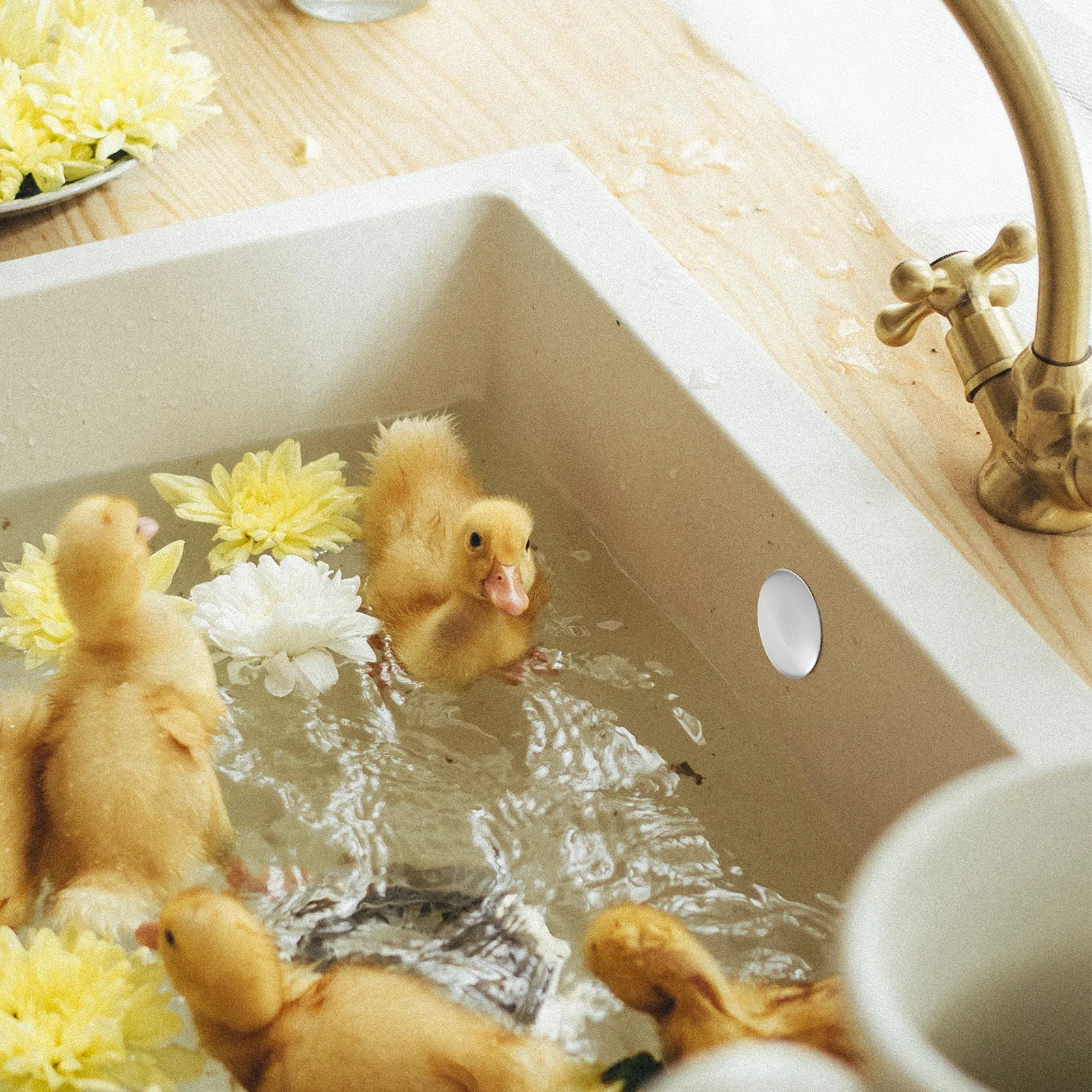 الفولاذ المقاوم للصدأ 2.8-4 سنتيمتر غطاء بالوعة للمطبخ الحمام ختم قبعات الحطام حماية المياه غطاء موزع الصابون