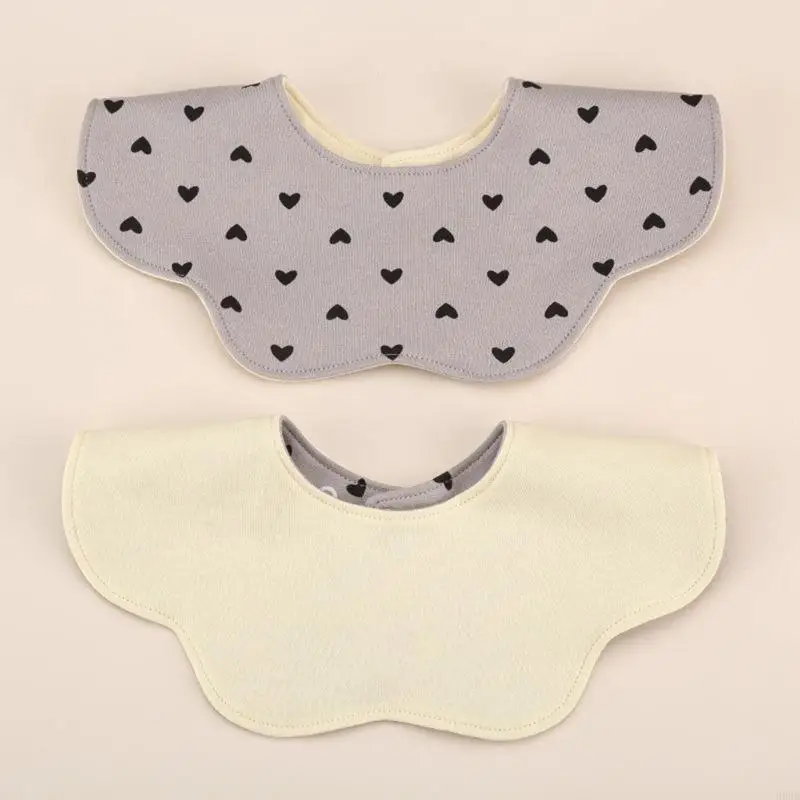 R66D Perlindungan Bib Bayi Mengiler 360 Katun Reversibel untuk Waktu Menyusui Dua Sisi