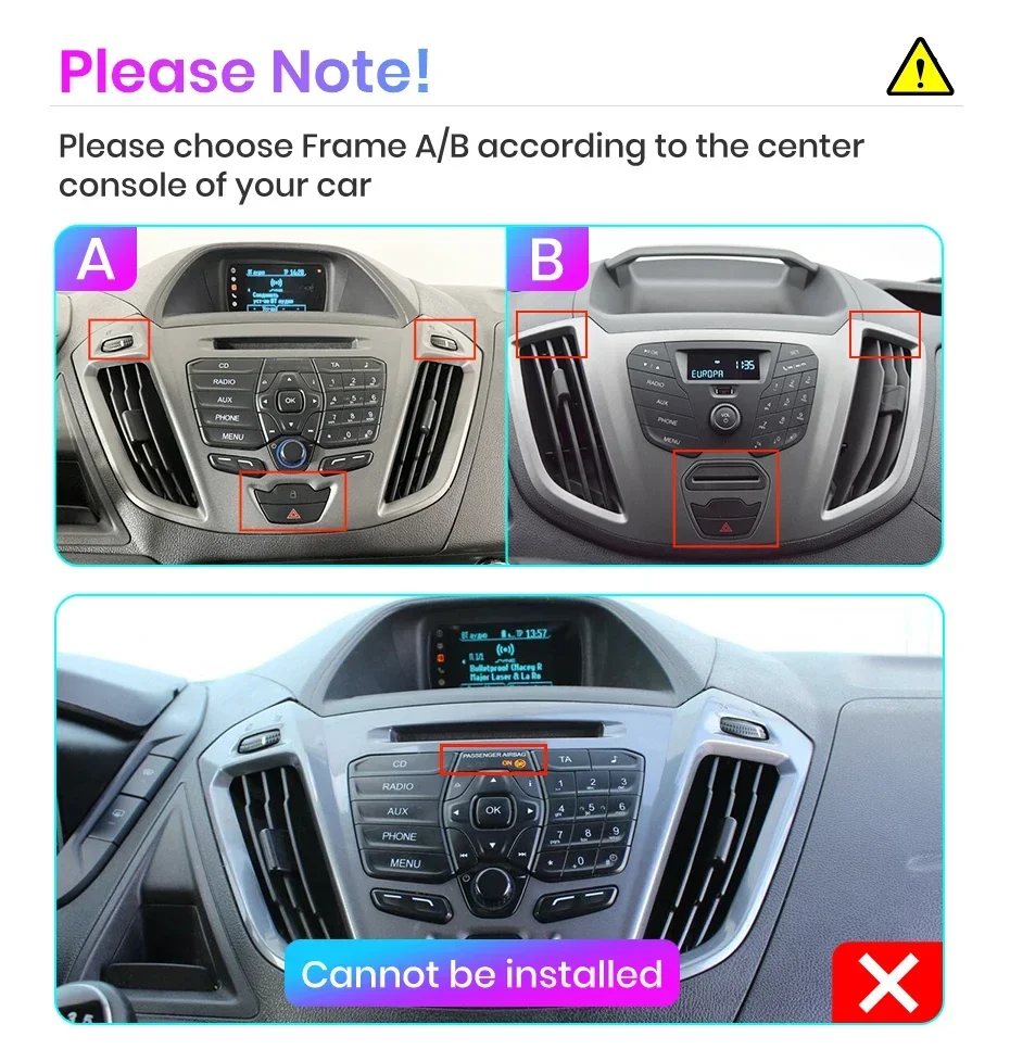 Junsun Android Auto Autoradio für Ford Transit Custom Tourneo 2013 2014 2015 2016-2021 Multimedia Wireless Apple CarPlay Smart Intelligent Systems IPS Touchscreen Stereo Video Player 2 Din Autoradio Head Unit Navigation BT GPS 4G WIFI FM AM DSP RDS SWC – Detail 1