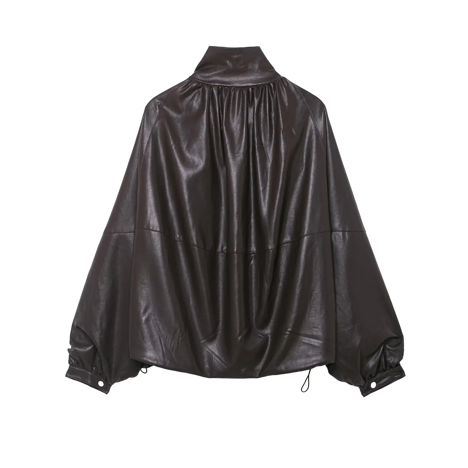 Faionable cuir effet pilote Jaet manteau JNLEAOG femmes ort vêtements d'extérieur en cuir PU fibre de Polyester longue fermeture éclair Sve