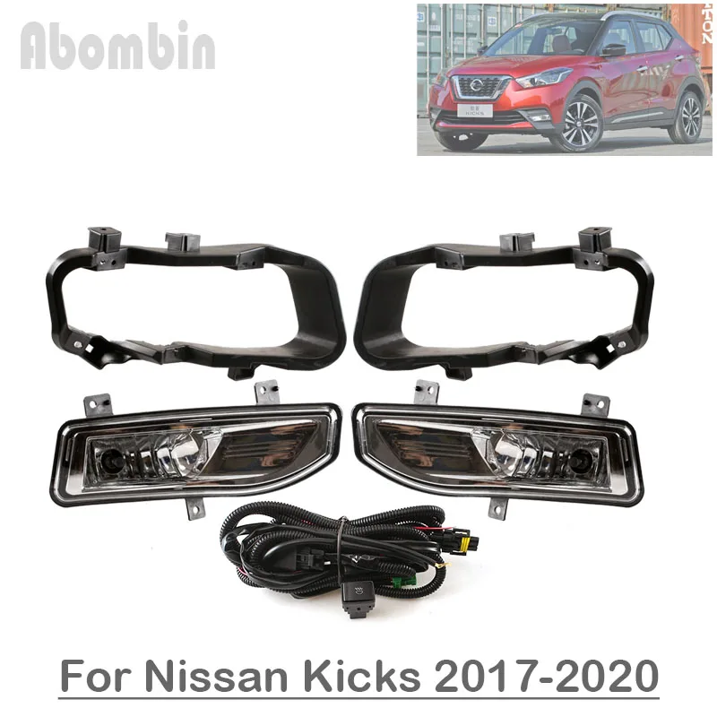 

Front Bumper Lamp Daytime Running Fog Light Assy With Wiring Harness Kit For Nissan Kicks 2017 2018 2019 2020 2021