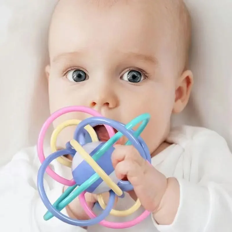 Baby hand grasping ball toys newborn puzzle soft rubber grip training Manhattan ball food-grade material can be bitten